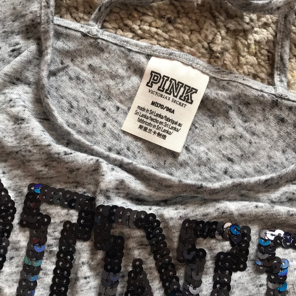 PINK | grey sequin tank - Picture 4 of 6